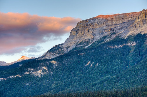 Wapta Mountain at Sunset from Emerald Lake, Yoho National Park, British Columbia